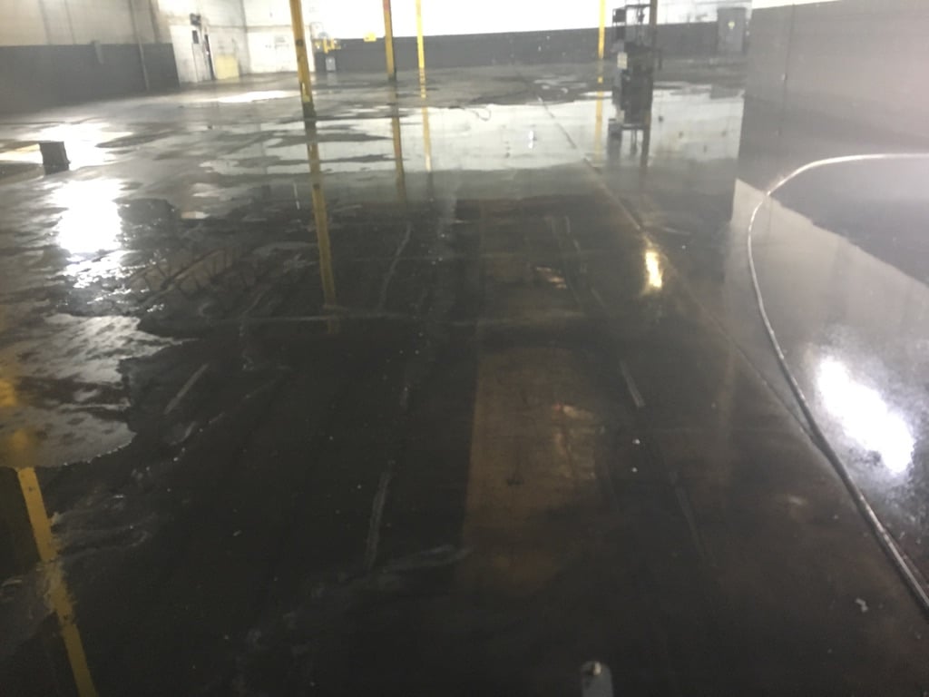 Interior Concrete Cleaning With Reclamation